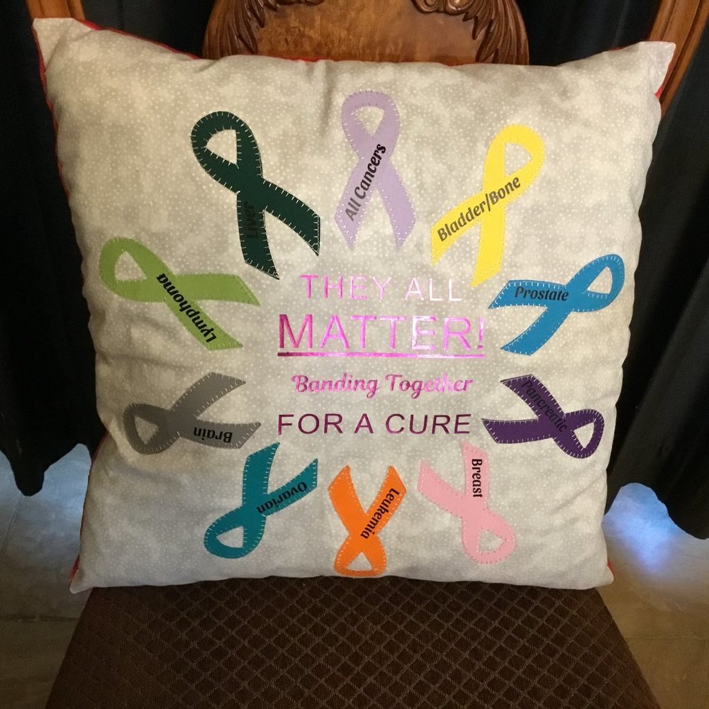 Cancer Ribbon Pillow